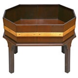 Brass and Mahogany 18th Century Style Planter/Side Table/Wine Cooler