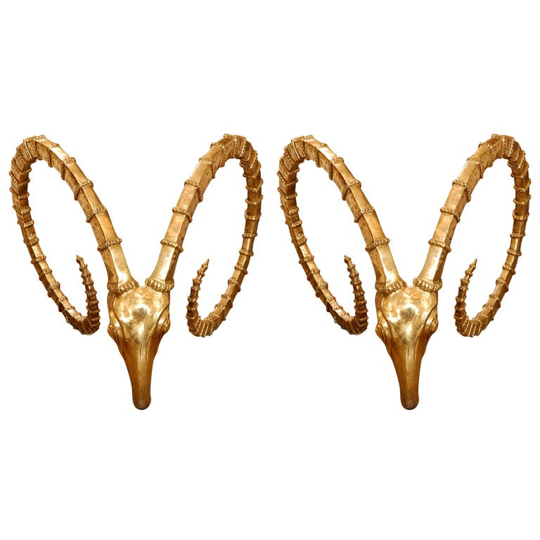 Duel Brass Gazelle Heads