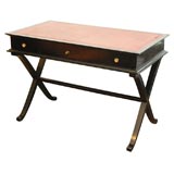Red leather and black French 40's desk / writing table