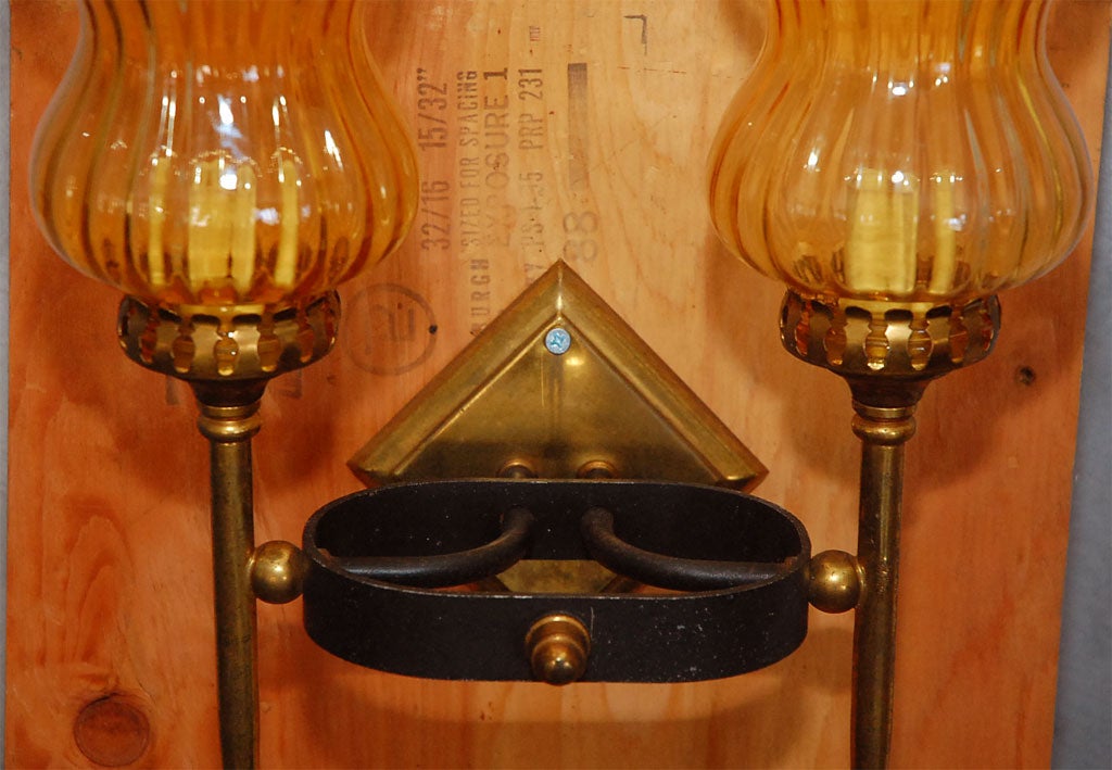Dutch Pair of Two Light Sconces For Sale