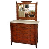 Faux Bamboo Commode with Mirror
