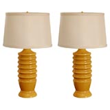 Ceramic Mustard Table Lamps by The Lawrin Company
