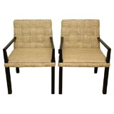 Pair of Grasscloth Armchairs Pair of Grasscloth Armchairs