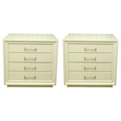 Pair White Lacquered Chests