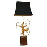 Large and Impressive Table Lamp with Dancing Thai Figure
