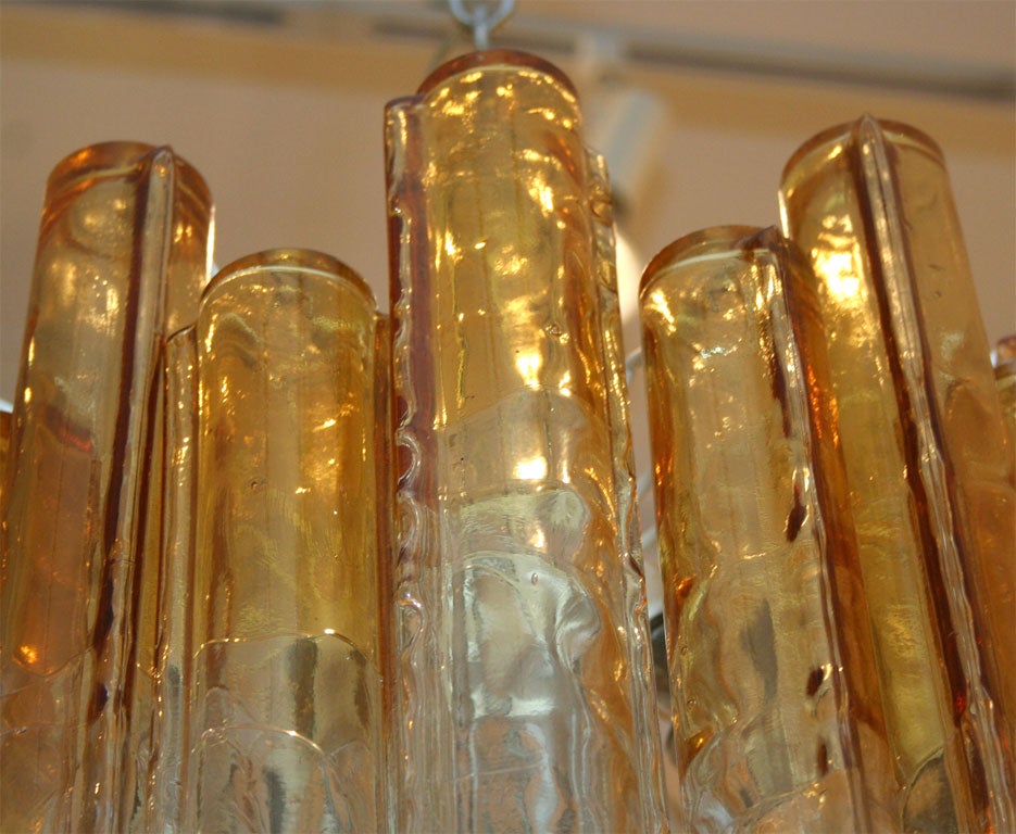 Italian Venini Calze Amber Fade Chandelier