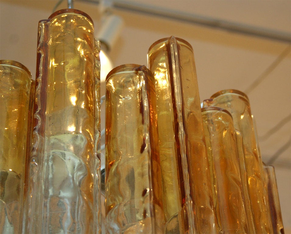 Art Glass Venini Calze Amber Fade Chandelier