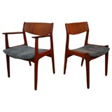 Set of Handsome Danish Dining Chairs Signed George Tanier