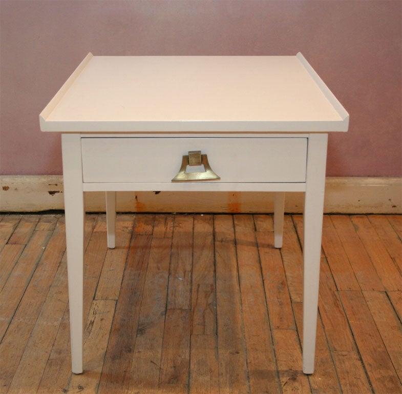 Pair of White Lacquered Side Tables by Grosfield House