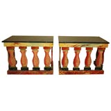 Pair of Polychrome Console Tables