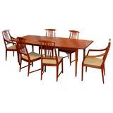 Kip Stewart Dining Table and Six Chairs.