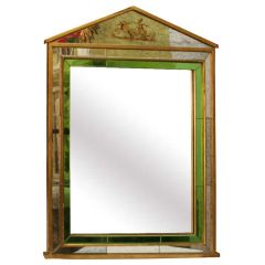 Jean-Charles Moreux NeoClassic Gilt Wood & Verre Eglomise Mirror