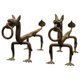 Iron Dragon Andirons