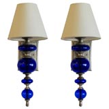 Pair of Cobalt Blue Sconces