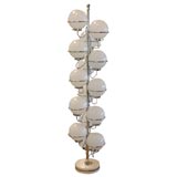 Milky Glass Ball & Chrome Table Lamp