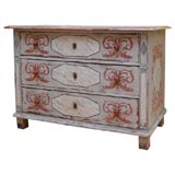 Painted Chest with Fantasy Dolphin Scroll Design
