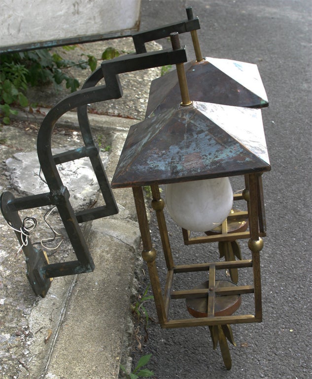 Pair of outdoor lanterns. For Sale 2