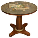 Italian slate top with scagliola and painted decoration