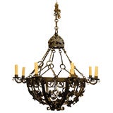 Vintage Wrought Iron Chandelier