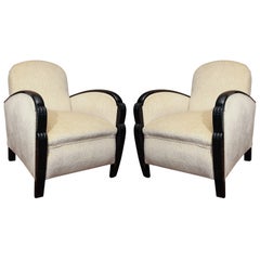 A PAIR OF ART DECO STYLE ARM CHAIRS, C. 1950-60