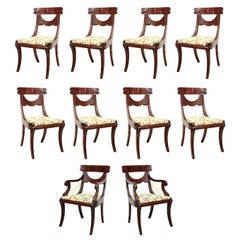 Antique A SET OF TEN DINING CHAIRS. AMERICAN,  19th /20th CENTURY