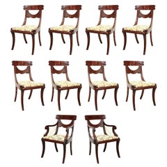 A SET OF TEN DINING CHAIRS. AMERICAN,  19th /20th CENTURY