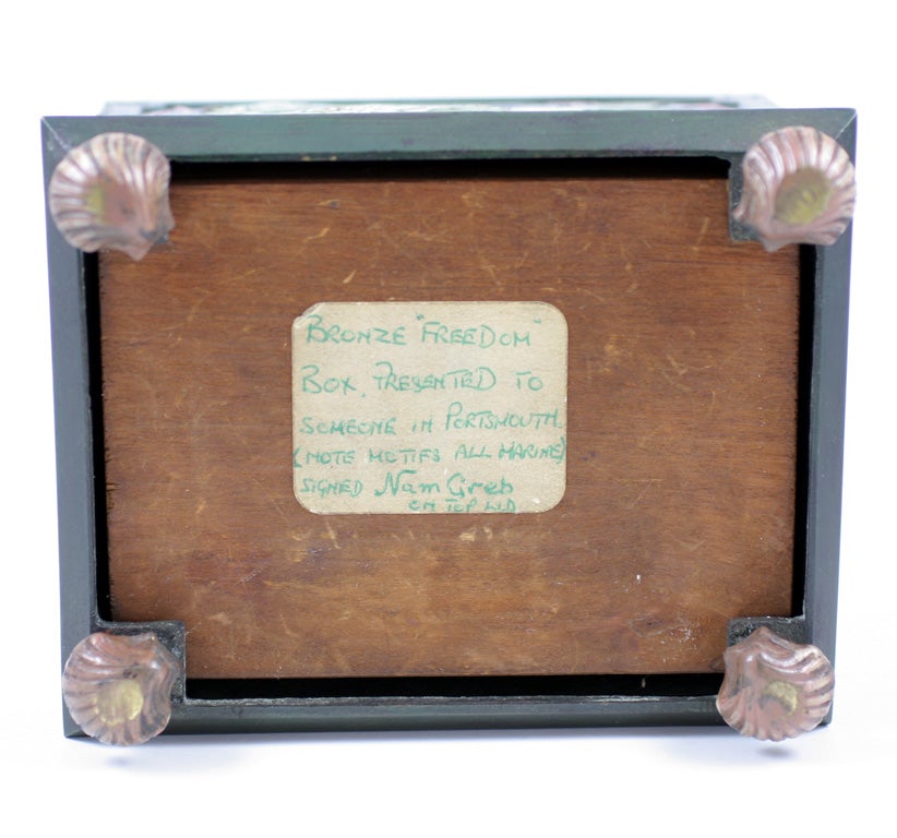 Polychrome Bronze Mermaid Presentation Box For Sale 3