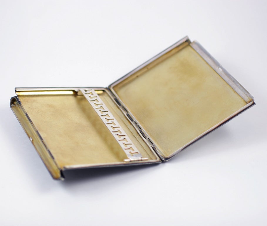 Mid-20th Century Art Deco Enamel and Eggshell Cigarette Case For Sale