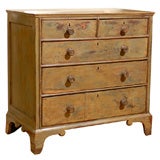 19th Century English Dark Sage Green Painted Chest of Drawers
