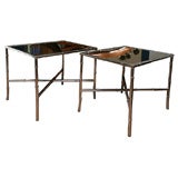 Vintage Pair of Chromed "Bamboo" End Tables