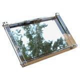 Art Deco Mirrored & Glass Stylized Tray