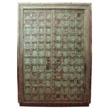 Teak Haveli Door with Brass Fittings