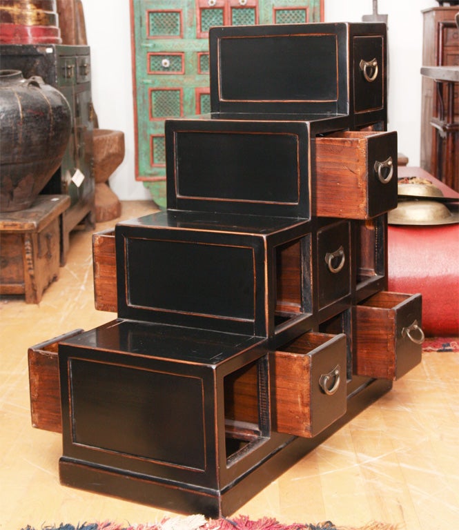 20th Century Double-Sided Step Tansu