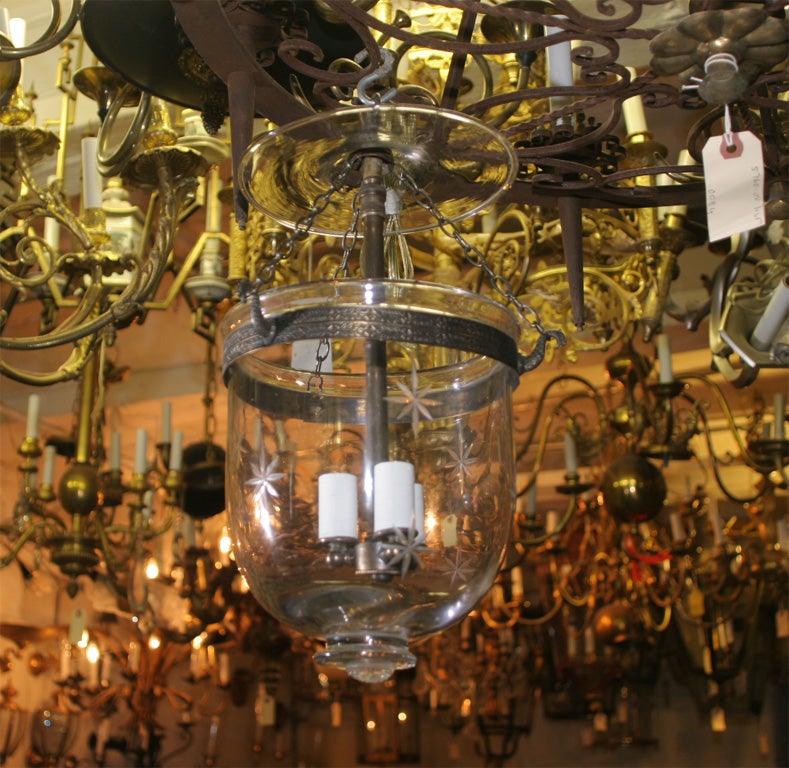 star etched glass belljar