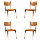 Set of  6 Paul McCobb Leather Webbed Dining Chairs