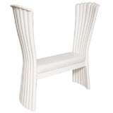 Hollywood Regency White Lacquered Bench