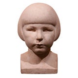 American Art Deco Marble Portrait Head, Circa 1930