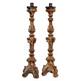 Pair of 18th Century French Giltwood Candle Prickets