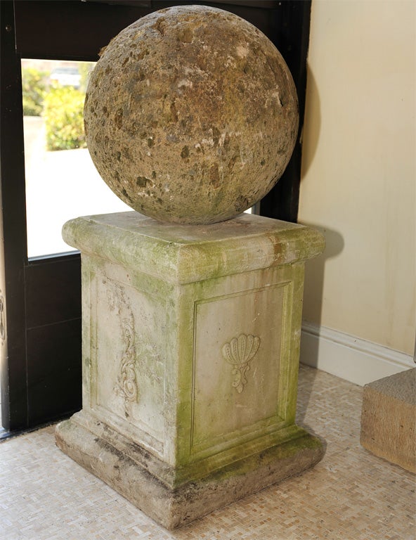 cast stone pedestals and spheres
