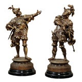 Antique Pair Spelter Figures