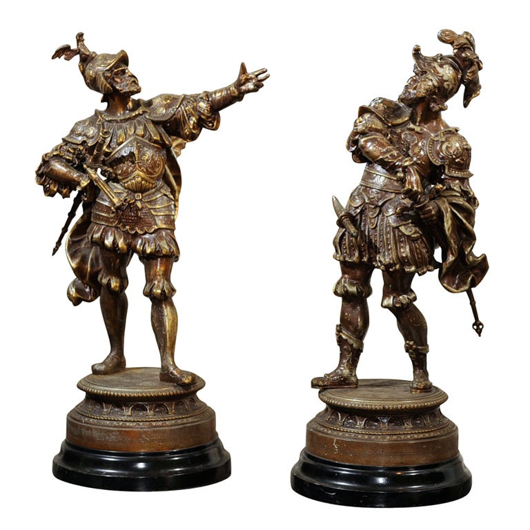 Pair Spelter Figures