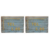Vintage Pair of French Wooden Signs