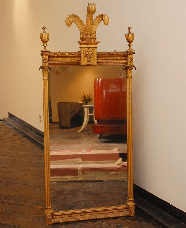 HAND CARVED GILT WOOD MIRROR