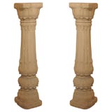 Mid 19th Century Pair of Beaux Arts Revival Cast Stone Columns