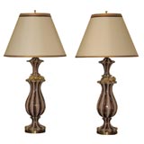 Mid 20th Century Pair of Murano Lamps