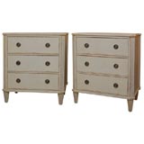 Pair of Small Gustavian Style 3-Drawer Chests