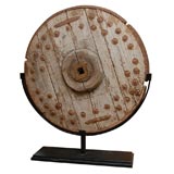 Antique 18th Century Europeon Grinding Wheel Mounted on Metal Stand