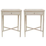 Pair of Gustavian Style 1-Drawer Side Tables/Nite Stands