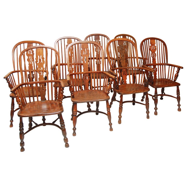 8 Country English Windsor Chairs