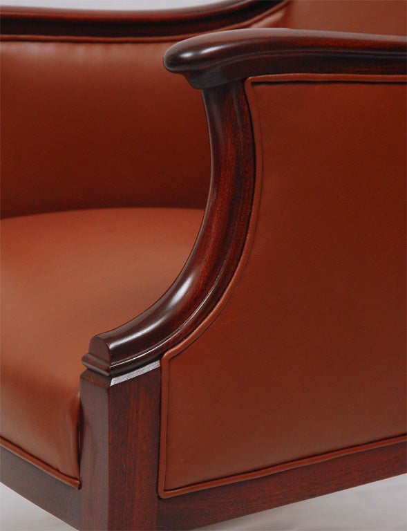 Leather Frits Henningsen Arm Chair For Sale